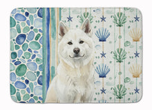 Load image into Gallery viewer, White Akita Coastal Sea Glass Memory Foam Kitchen Mat