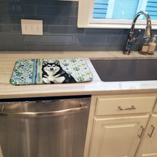 Load image into Gallery viewer, Black and White Alaskan Malamute Coastal Sea Glass Dish Drying Mat
