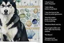 Load image into Gallery viewer, Black and White Alaskan Malamute Coastal Sea Glass Kitchen Towel
