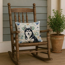 Load image into Gallery viewer, Black and White Alaskan Malamute Coastal Sea Glass Throw Pillow