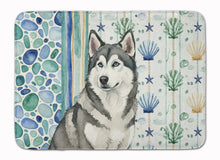 Load image into Gallery viewer, Gray and White Alaskan Malamute Coastal Sea Glass Memory Foam Kitchen Mat