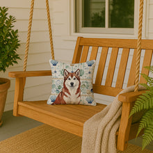 Load image into Gallery viewer, Red and White Alaskan Malamute Coastal Sea Glass Throw Pillow