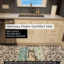 Load image into Gallery viewer, Sable and White Alaskan Malamute Coastal Sea Glass Memory Foam Kitchen Mat