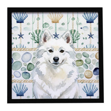 Load image into Gallery viewer, American Eskimo Coastal Sea Glass Framed Metal Print