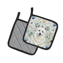 Load image into Gallery viewer, American Eskimo Coastal Sea Glass Pair of Pot Holders