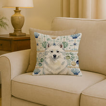 Load image into Gallery viewer, American Eskimo Coastal Sea Glass Throw Pillow