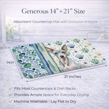 Load image into Gallery viewer, American Hairless Terrier Coastal Sea Glass Dish Drying Mat