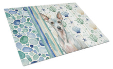 Load image into Gallery viewer, American Hairless Terrier Coastal Sea Glass Glass Cutting Board