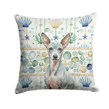 Load image into Gallery viewer, American Hairless Terrier Coastal Sea Glass Throw Pillow