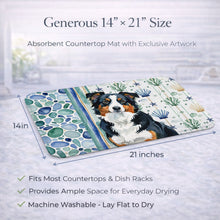Load image into Gallery viewer, Black Tri American Shepherd Coastal Sea Glass Dish Drying Mat