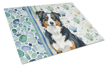 Load image into Gallery viewer, Black Tri American Shepherd Coastal Sea Glass Glass Cutting Board