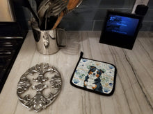 Load image into Gallery viewer, Black Tri American Shepherd Coastal Sea Glass Pair of Pot Holders