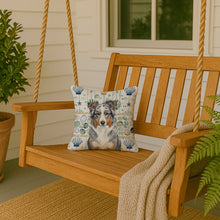 Load image into Gallery viewer, Blue Merle American Shepherd Coastal Sea Glass Throw Pillow