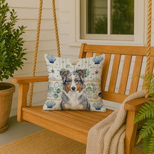 Load image into Gallery viewer, Blue Merle American Shepherd Coastal Sea Glass Throw Pillow