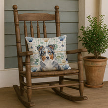 Load image into Gallery viewer, Blue Merle American Shepherd Coastal Sea Glass Throw Pillow