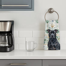 Load image into Gallery viewer, Black American Staffordshire Terrier Coastal Sea Glass Kitchen Towel