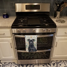 Load image into Gallery viewer, Black American Staffordshire Terrier Coastal Sea Glass Kitchen Towel