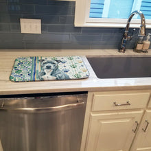 Load image into Gallery viewer, Blue American Staffordshire Terrier Coastal Sea Glass Dish Drying Mat