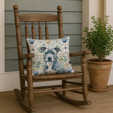 Load image into Gallery viewer, Blue American Staffordshire Terrier Coastal Sea Glass Throw Pillow