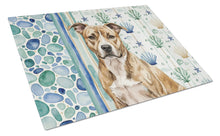 Load image into Gallery viewer, Brindle American Staffordshire Terrier Coastal Sea Glass Glass Cutting Board