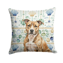 Load image into Gallery viewer, Brindle American Staffordshire Terrier Coastal Sea Glass Throw Pillow