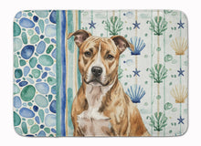 Load image into Gallery viewer, Brindle American Staffordshire Terrier Coastal Sea Glass Memory Foam Kitchen Mat