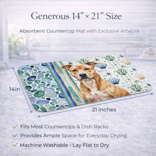 Load image into Gallery viewer, Fawn American Staffordshire Terrier Coastal Sea Glass Dish Drying Mat