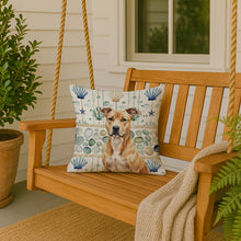 Load image into Gallery viewer, Fawn American Staffordshire Terrier Coastal Sea Glass Throw Pillow