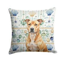 Load image into Gallery viewer, Fawn American Staffordshire Terrier Coastal Sea Glass Throw Pillow