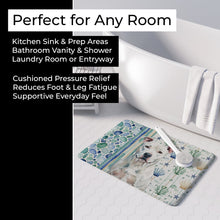 Load image into Gallery viewer, White American Staffordshire Terrier Coastal Sea Glass Memory Foam Kitchen Mat