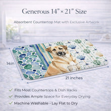 Load image into Gallery viewer, Anatolian Shepherd Dog Coastal Sea Glass Dish Drying Mat