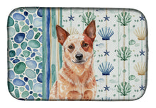 Load image into Gallery viewer, Red Heeler Australian Cattle Dog Coastal Sea Glass Dish Drying Mat