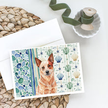 Load image into Gallery viewer, Red Heeler Australian Cattle Dog Coastal Sea Glass Greeting Cards Pack of 8