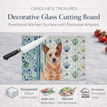 Load image into Gallery viewer, Red Heeler Australian Cattle Dog Coastal Sea Glass Glass Cutting Board