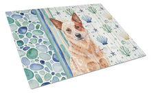 Load image into Gallery viewer, Red Heeler Australian Cattle Dog Coastal Sea Glass Glass Cutting Board