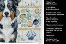 Load image into Gallery viewer, Black Australian Shepherd Coastal Sea Glass Kitchen Towel