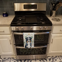 Load image into Gallery viewer, Black Australian Shepherd Coastal Sea Glass Kitchen Towel