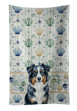 Load image into Gallery viewer, Black Australian Shepherd Coastal Sea Glass Kitchen Towel