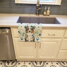Load image into Gallery viewer, Blue Merle Australian Shepherd Coastal Sea Glass Kitchen Towel