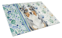 Load image into Gallery viewer, Blue Merle Australian Shepherd Coastal Sea Glass Glass Cutting Board