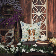 Load image into Gallery viewer, Red Merle Australian Shepherd Coastal Sea Glass Throw Pillow