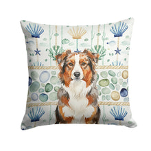 Load image into Gallery viewer, Red Merle Australian Shepherd Coastal Sea Glass Throw Pillow