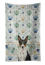 Load image into Gallery viewer, Black and White Basenji Coastal Sea Glass Kitchen Towel