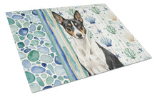 Load image into Gallery viewer, Black and White Basenji Coastal Sea Glass Glass Cutting Board
