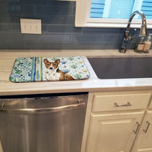 Load image into Gallery viewer, Brindle and White Basenji Coastal Sea Glass Dish Drying Mat
