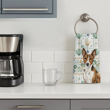 Load image into Gallery viewer, Brindle and White Basenji Coastal Sea Glass Kitchen Towel