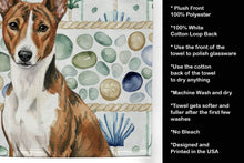 Load image into Gallery viewer, Brindle and White Basenji Coastal Sea Glass Kitchen Towel