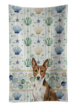Load image into Gallery viewer, Brindle and White Basenji Coastal Sea Glass Kitchen Towel