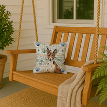 Load image into Gallery viewer, Brindle and White Basenji Coastal Sea Glass Throw Pillow