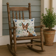 Load image into Gallery viewer, Brindle and White Basenji Coastal Sea Glass Throw Pillow